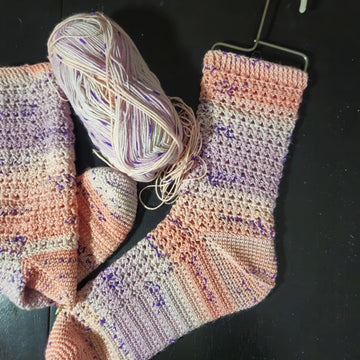 Lilac Lemonade Crochet Socks
