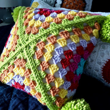 Sideways Granny Square Pillow