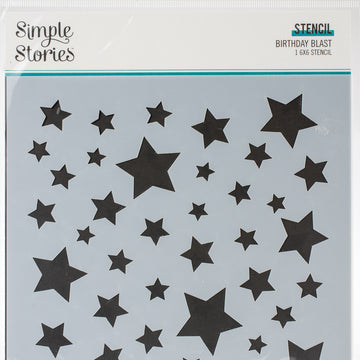 Simple Stories Birthday Blast Stencil 6"X6" - Stars