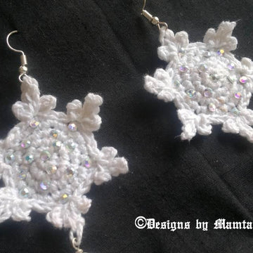 Thank You Snowflakes Crochet Earrings Pattern