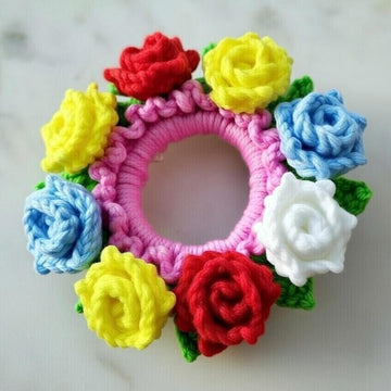 Crochet Flower Scrunchie Pattern | PDF + Video Tutorial | Beginner