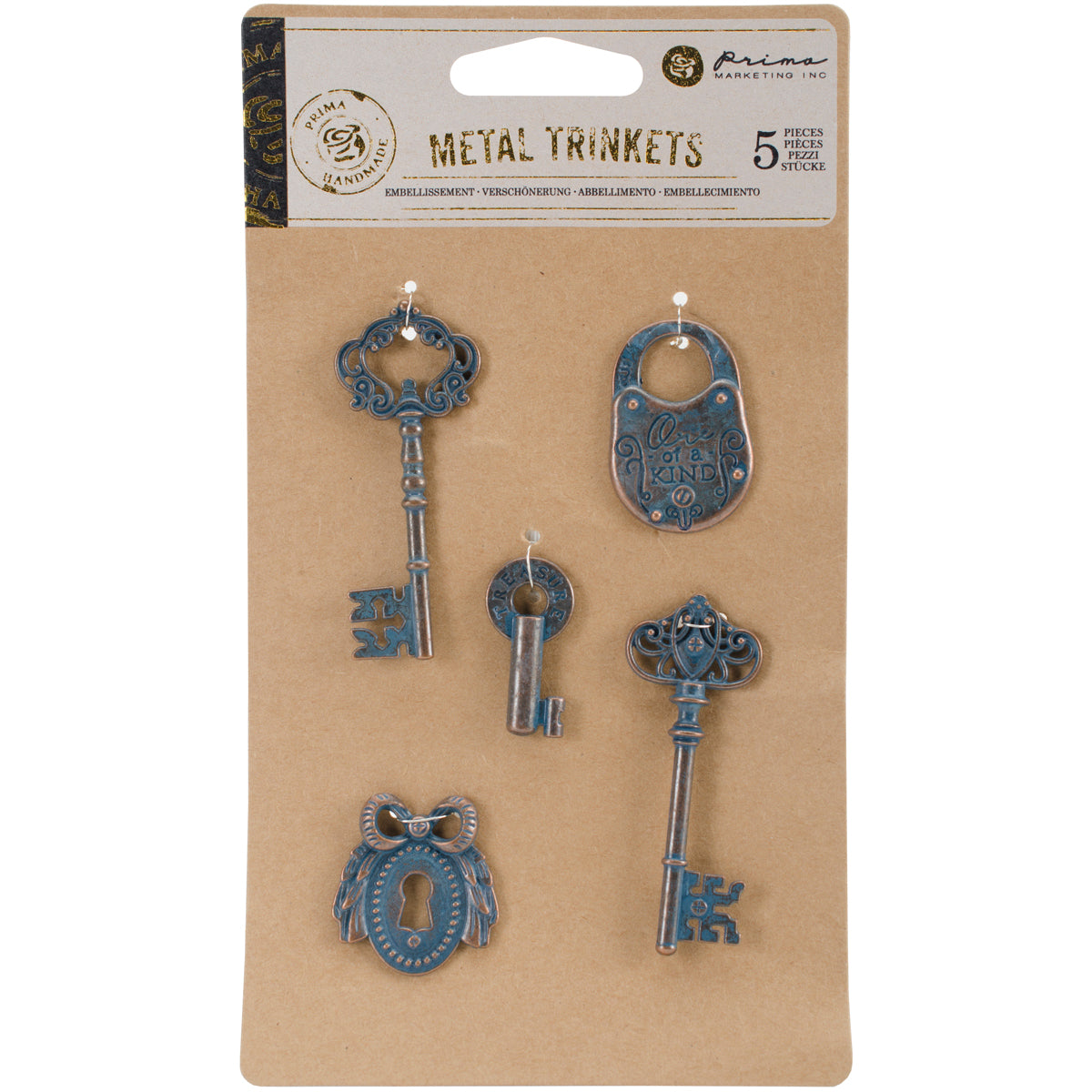 Prima Marketing Metal Trinkets - Keys 5/Pkg