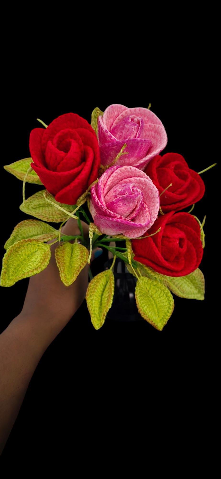 Crochet Valentines Roses