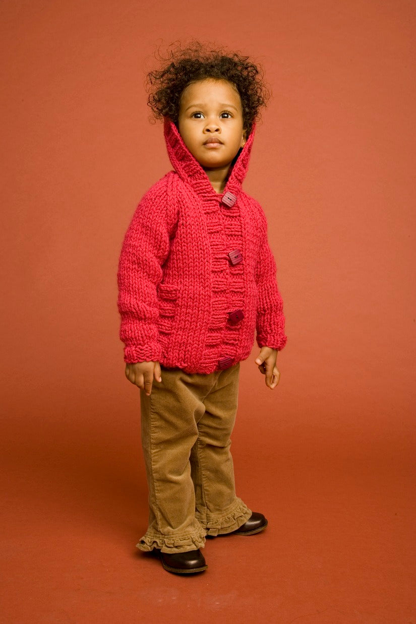 Knit Child's Raglan Cardigan in Lion Brand Wool-Ease Chunky - 60488-1