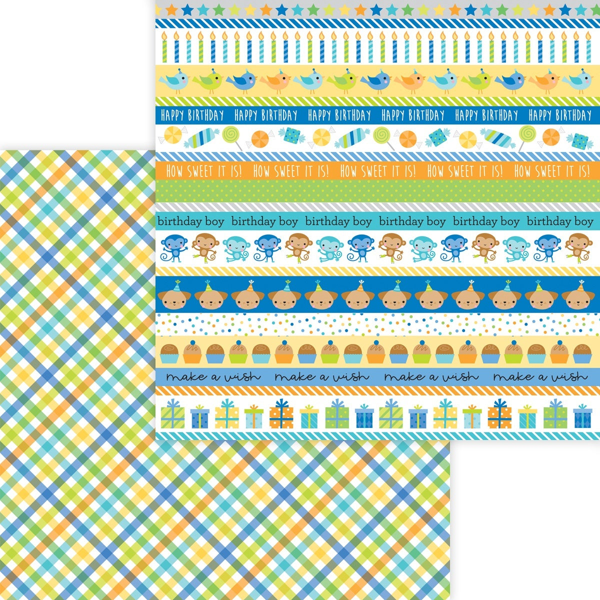 Doodlebug Party Time Double-Sided Cardstock 12"X12" 25/Pkg - Party Boy