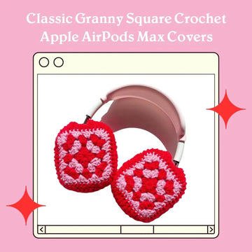 Classic Granny Square Crochet Headphone Covers (Apple AirPods Max)