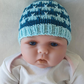 Amity - Babies two colour slip stitch beanie
