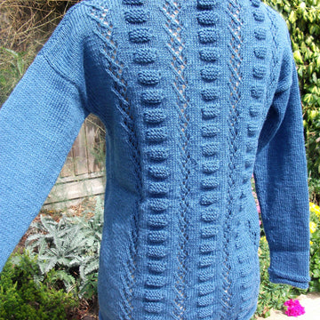Textured Sweater with Button Neck