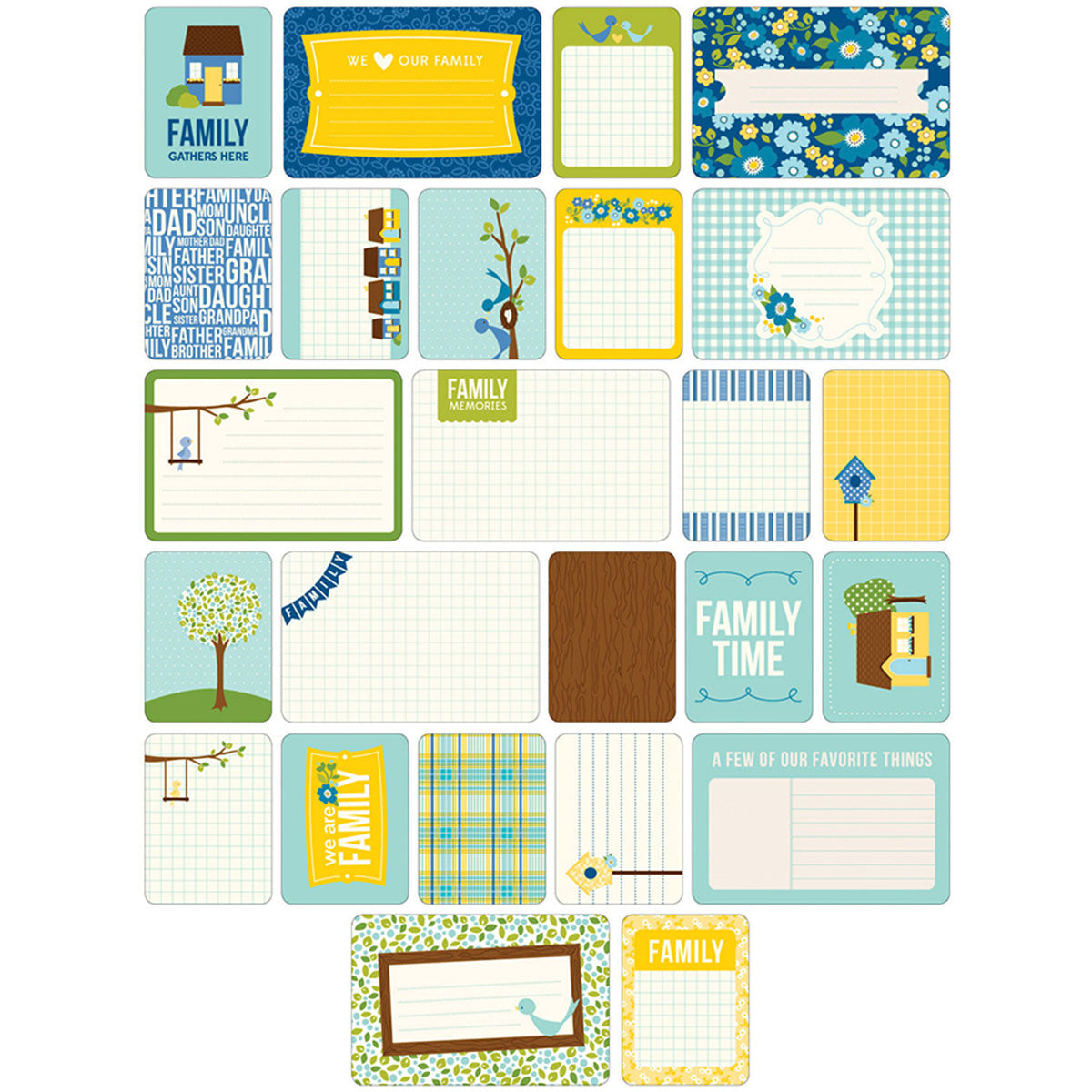 American Crafts Project Life Themed Cards 60/Pkg - Family