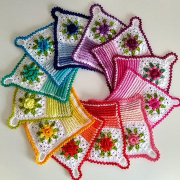Mitered Blossom Dishcloth
