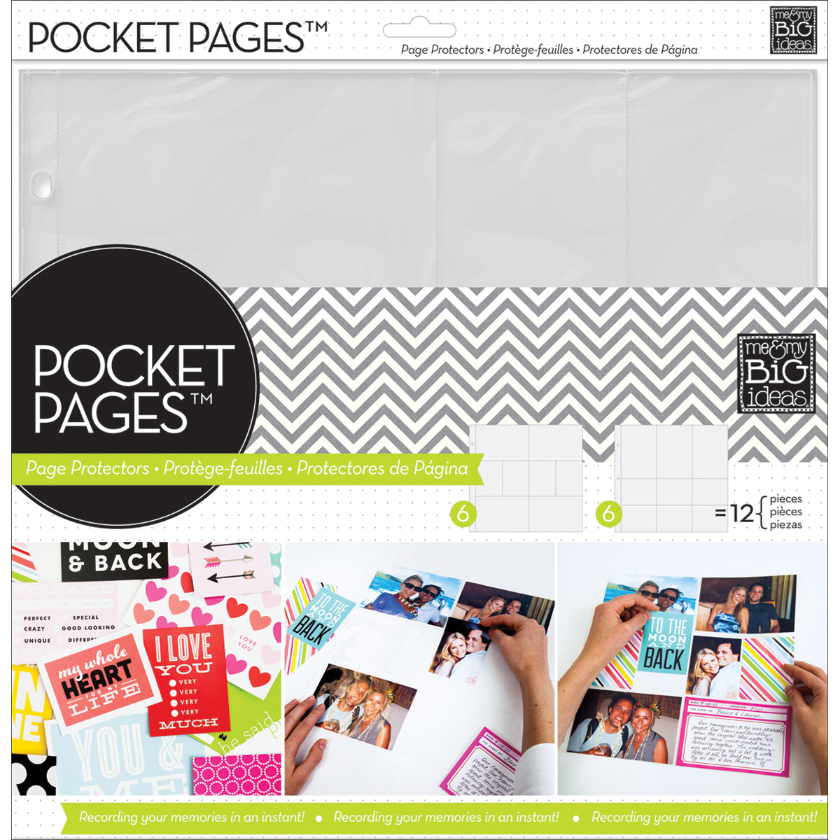 Pocket Pages Protectors 12"X12" 12/Pkg - Assortment #2