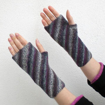 On the Bias fingerless mitts