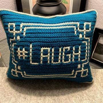 #Laugh Mosaic Pillow No 1