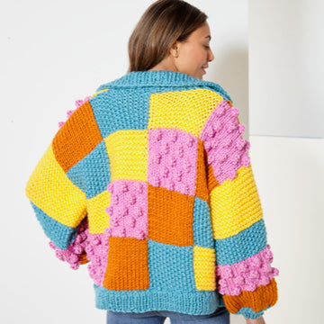 Cardigan, Sweater & Hat knitted in Big Value Super Chunky - Ladies - P6076 - Leaflet