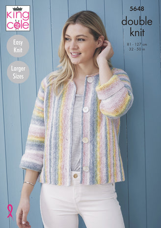 Cardigans Knitted in King Cole Bramble DK - 5648 - Downloadable PDF