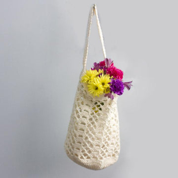 Open Work Shell Tote Market Bag