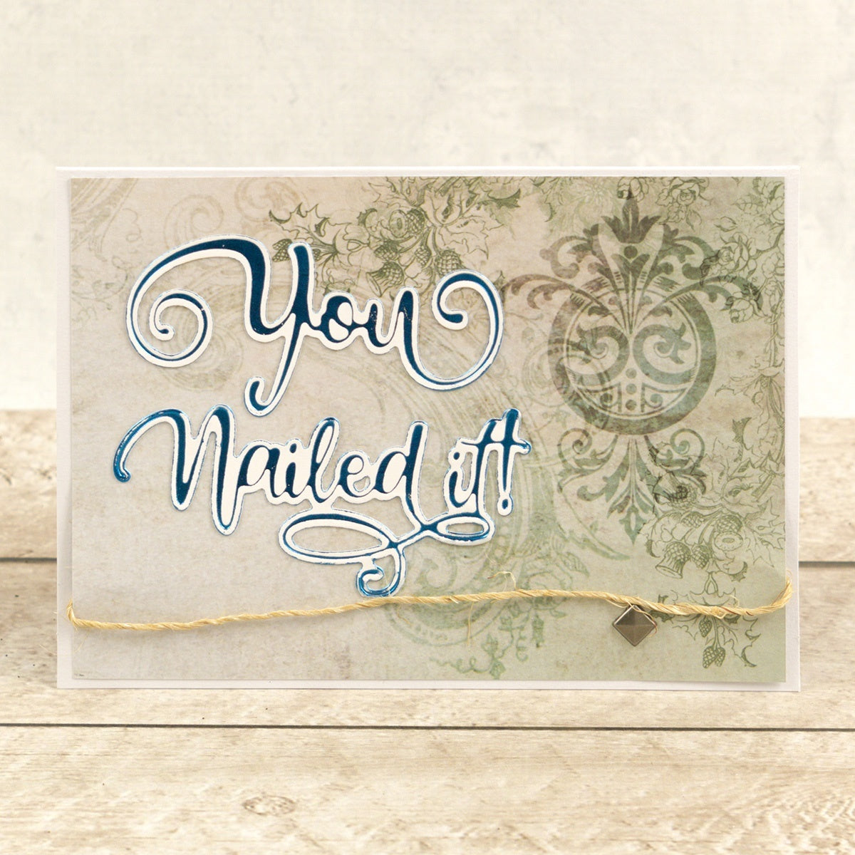 Artdeco Creations Delightful Sentiments Cut, Foil & Emboss Dies - Nailed It 3.9"X1.9"