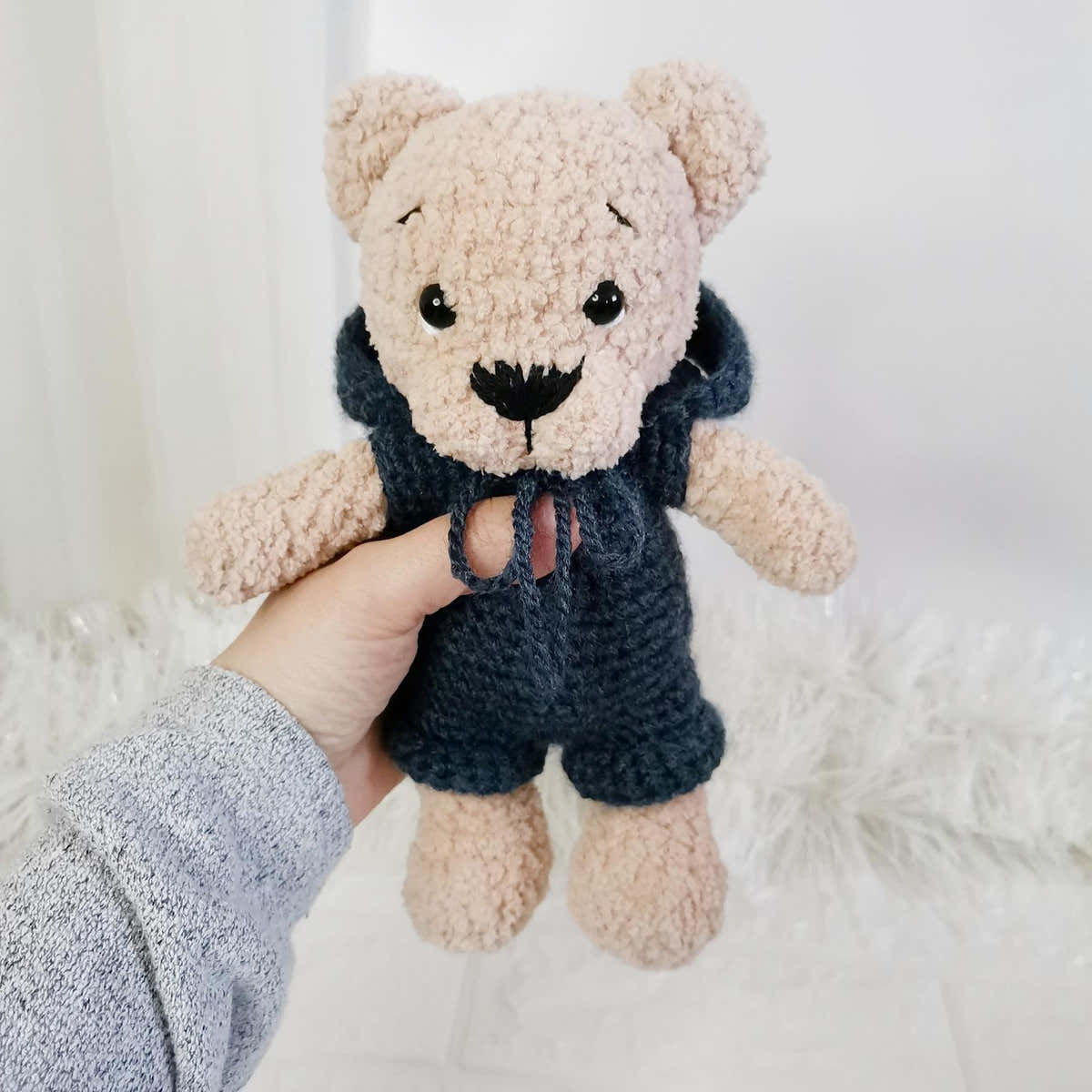 Plush Teddy Bear in Overalls