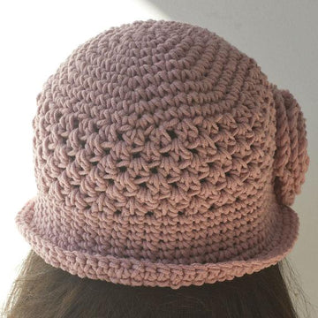 Crocheted Flower Cloche Hat