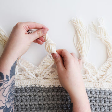 Crochet Macramé Edged Blanket