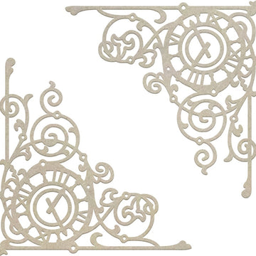 Artdeco Creations Couture Creations Gentlemans Emporium Chipboard 2/Pkg - Ticking Corner