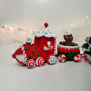 Gingerbread Christmas Train Amigurumi Set