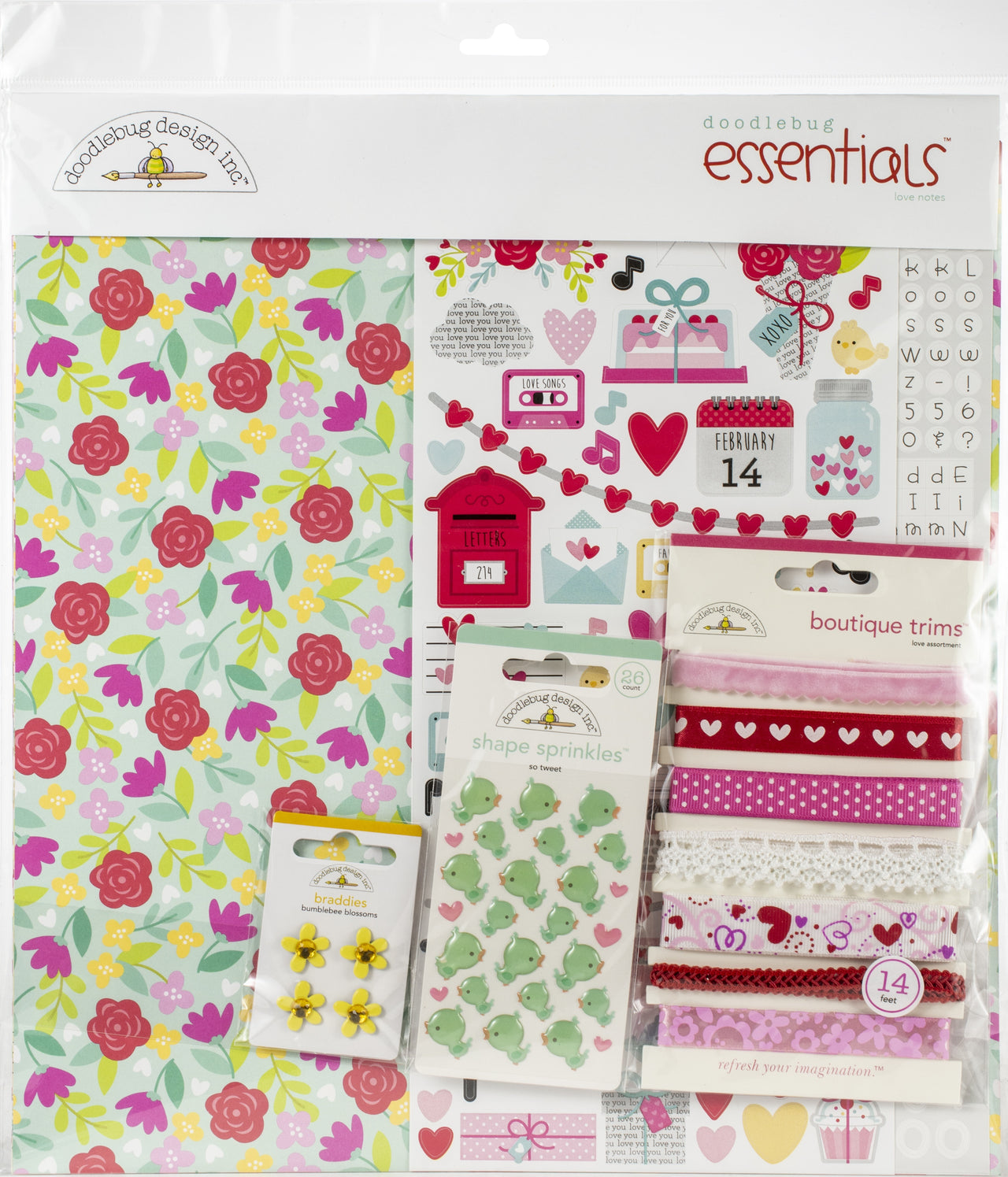 Doodlebug Essentials Page Kit 12"X12" - Love Notes