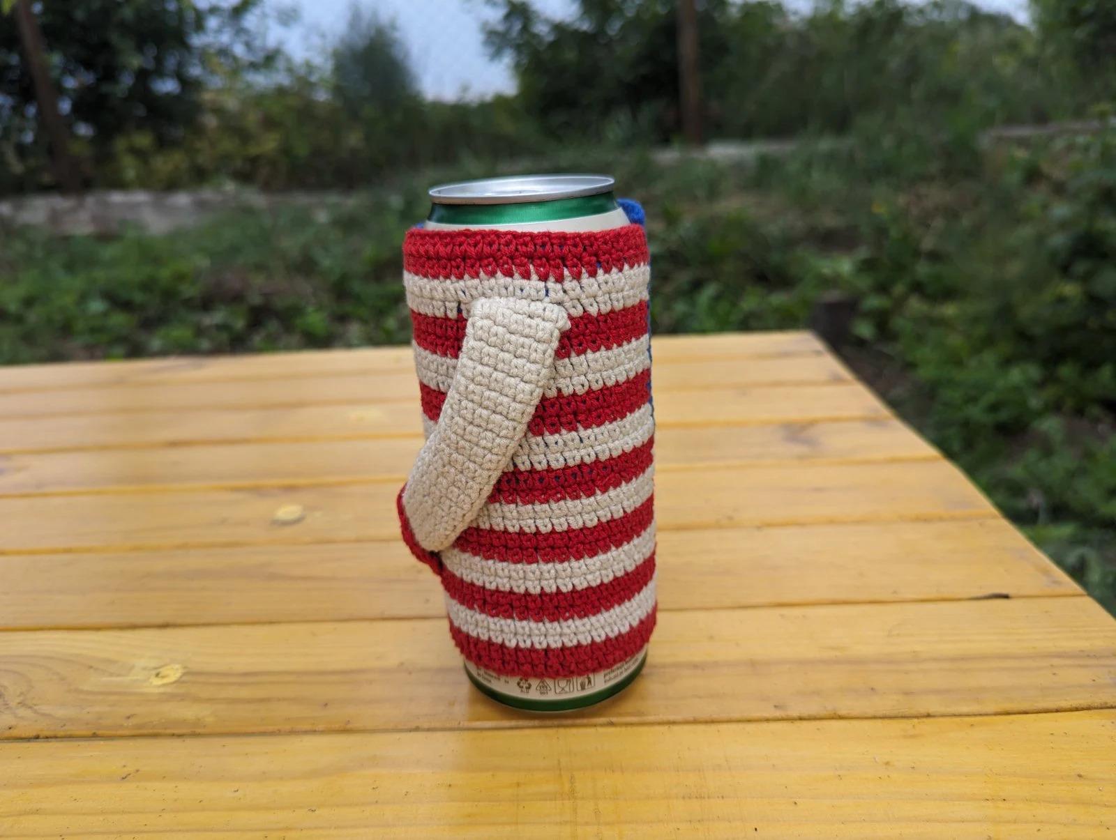 American Flag Beer Bottle Cozy English-US