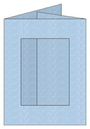 Craftcreations Pack of 5 Double Fold Small Cards/Envelopes Oblong Aperture, Hammer Pale Blue