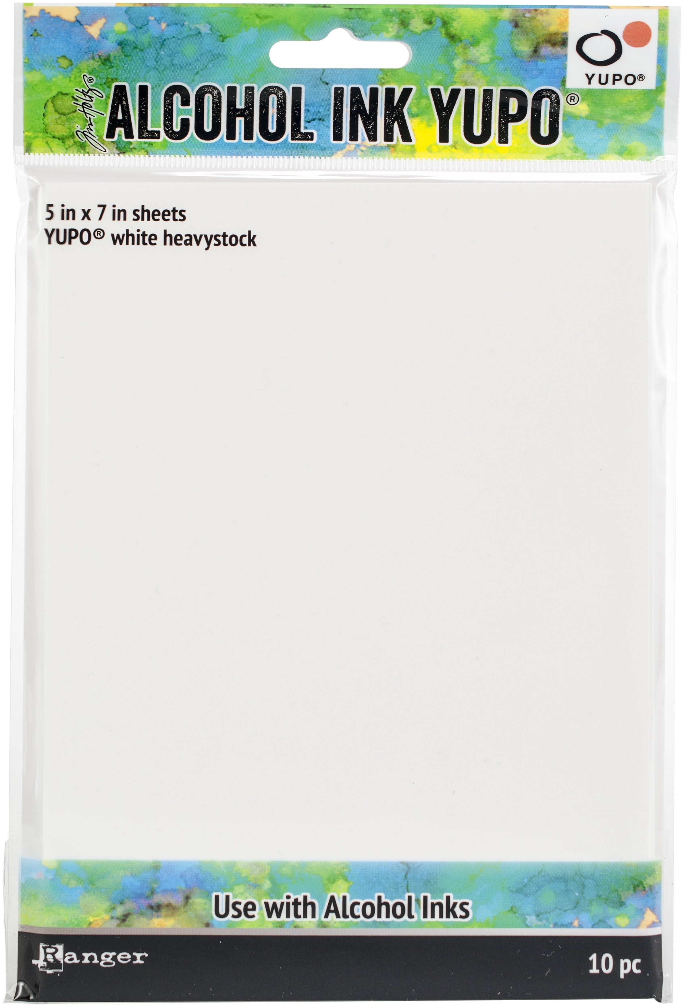Ranger Tim Holtz Alcohol Ink White Yupo Paper 144lb 10/Pkg - 5"X7"