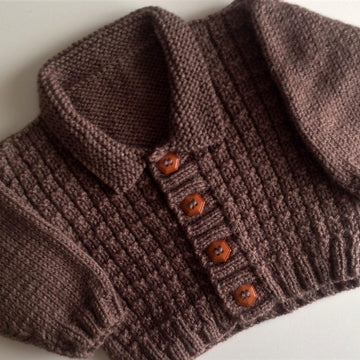 Waffle Stitch Cardigan and Beanie Hat