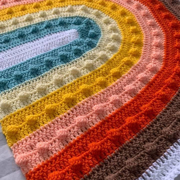 Over the Rainbobble Blanket pattern by Melu Crochet
