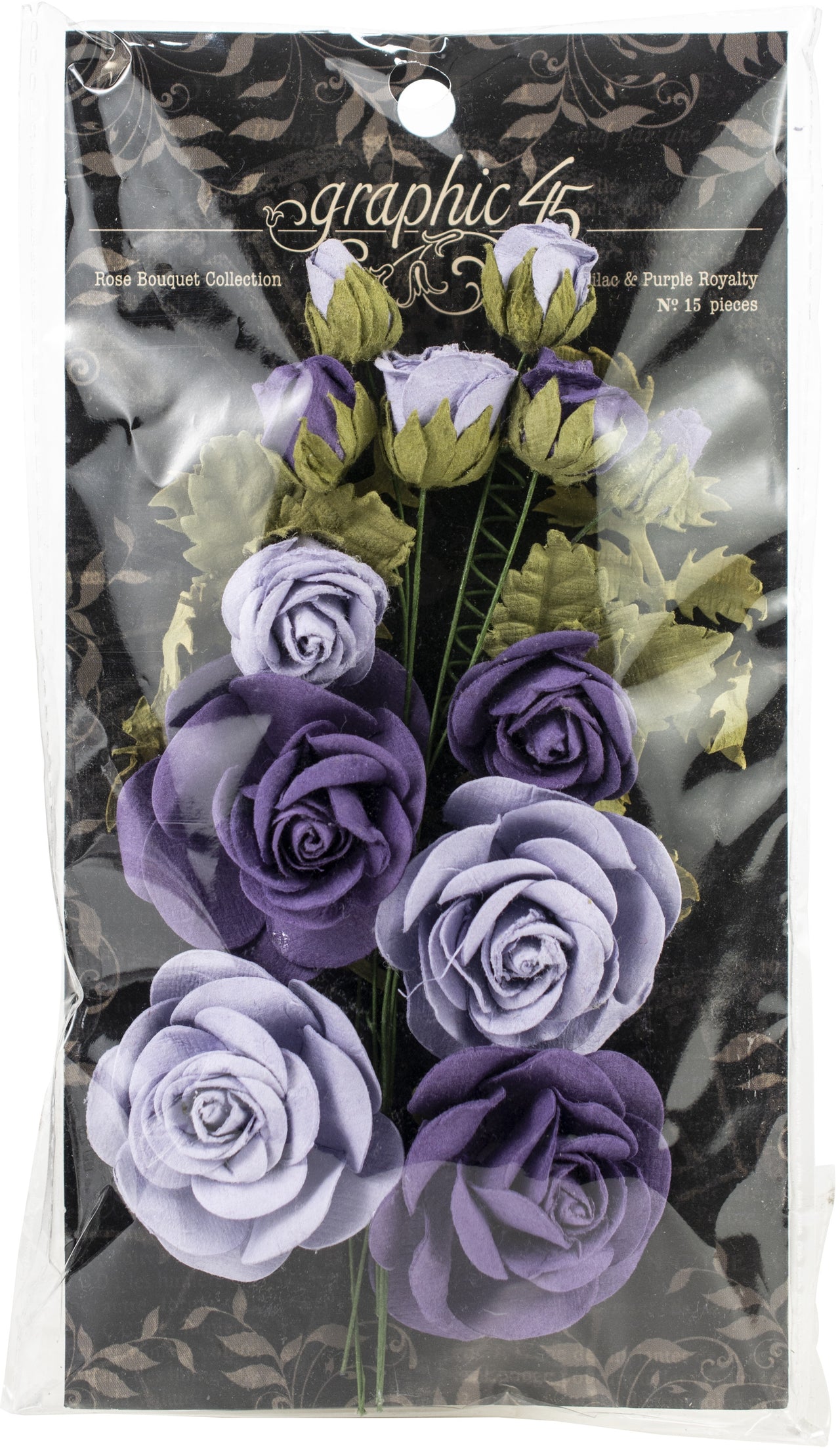 Graphic 45 Staples Rose Bouquet Collection 15/Pkg - French Lilac & Purple Royalty