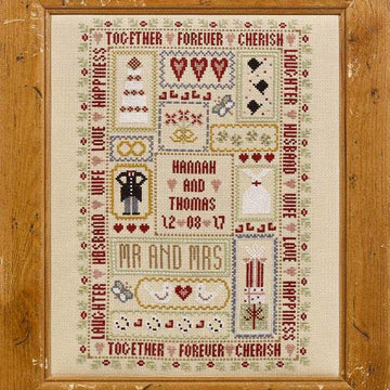 Historical Sampler Company Wedding Days Cross Stitch Kit - 20cm x 31cm