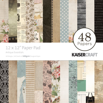 Kaisercraft Paper Pad 12"X12" 48/Pkg - Antique Essentials