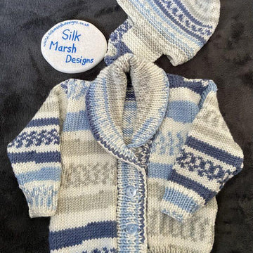 Ashley Unisex Cardigan & Hat (with ear flaps)