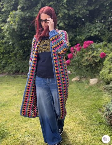 Granny Stripes Flexi Hexi Longline Cardi