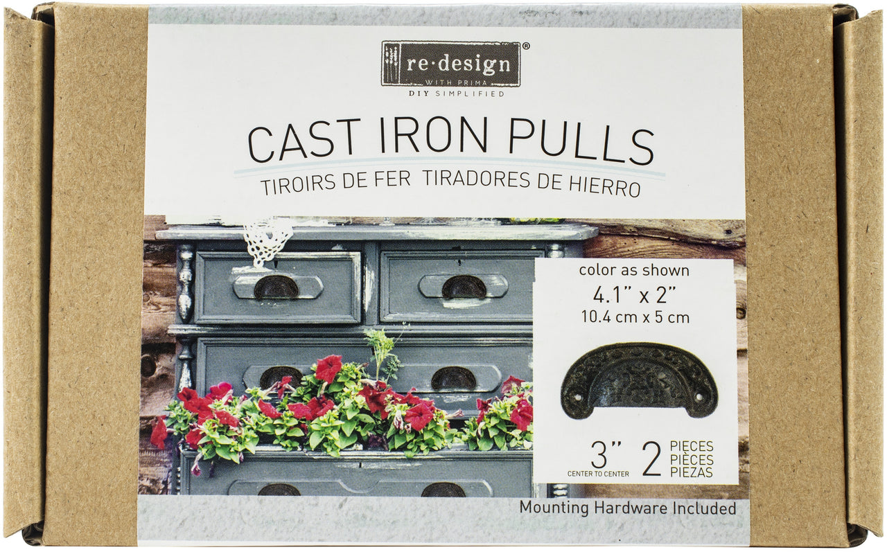 Prima Marketing Re-Design Cast Iron Pull 2/Pkg - Vesta Regal 4.1"X2"