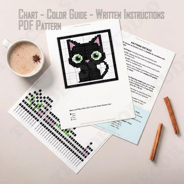 Halloween Black Cat Pillow C2C