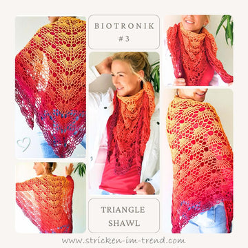 Crochet Pattern Triangle Shawl BioTronik #3 | Textured Crochet Shawl | Modern Geometric Wrap PDF