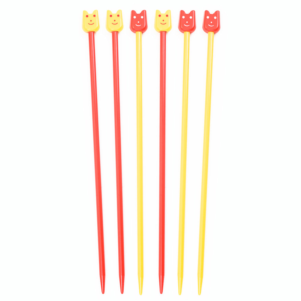 Pony Children's Plastic Single Point Needles 18cm - 4.00mm