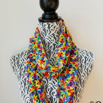 Rainbow Pebbles Infinity Scarf