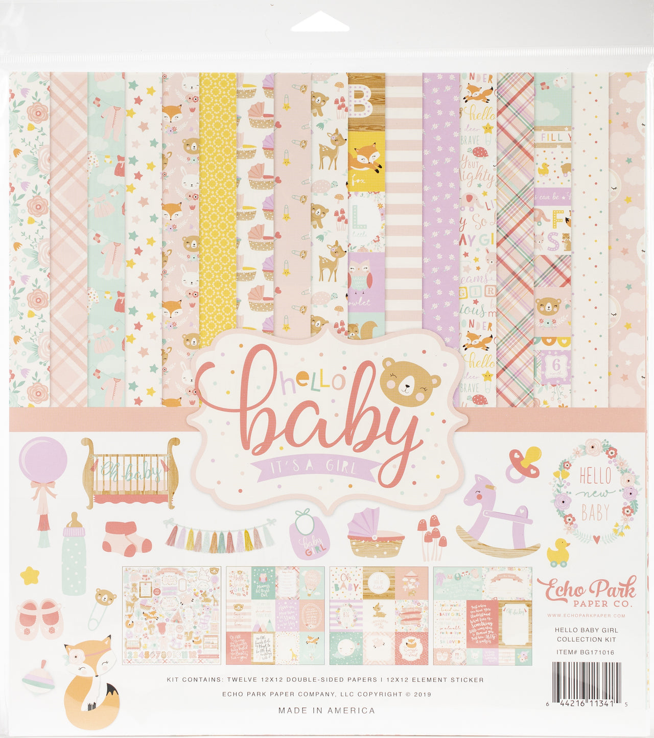 Echo Park Paper Echo Park Collection Kit 12"X12" - Hello Baby Girl