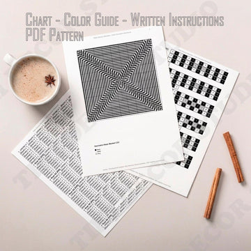 Geometric Maze Blanket C2C CROCHET PATTERN 74×74 inches Gray Optical Mosaic Stroller