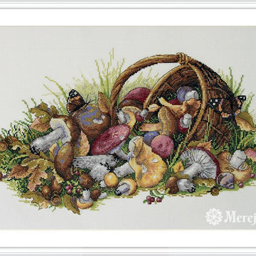 Merejka Mushrooms Cross Stitch Kit - 40cm x 23cm