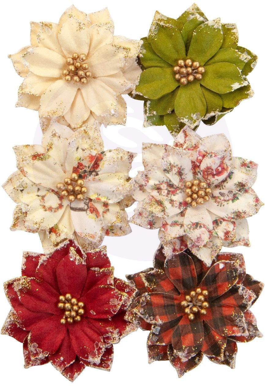 Prima Marketing Mulberry Paper Flowers - Warm Mittens/Christmas In The Country