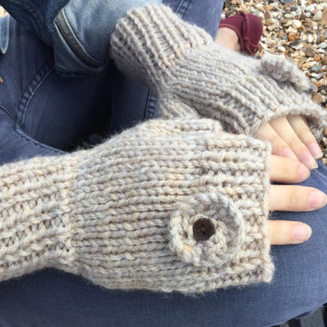 Sea Flower fingerless mitts