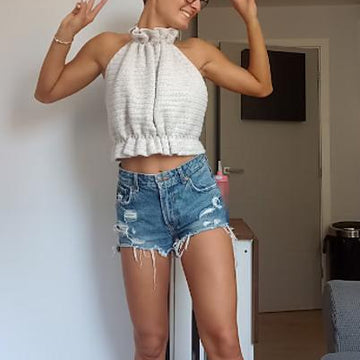 Backless ruffle top