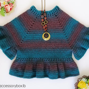 Boho Crochet Crop Top with Ruffles