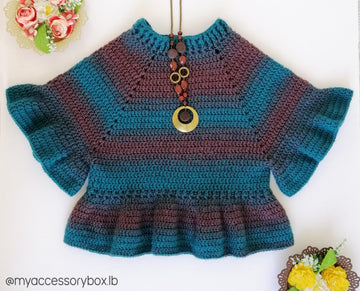 Boho Crochet Crop Top with Ruffles